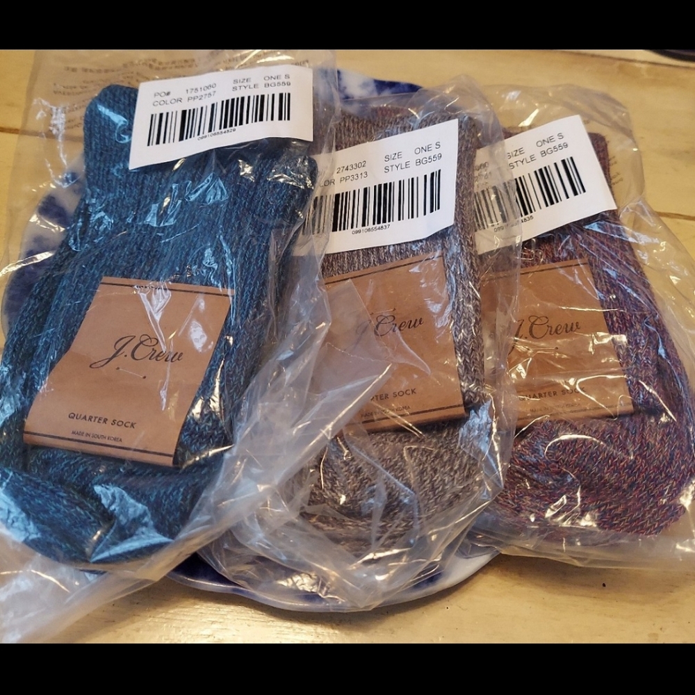J.Crew Lightweight Camp Quarter Socks in Heathers SET OF 3! BNWT RETIRED
